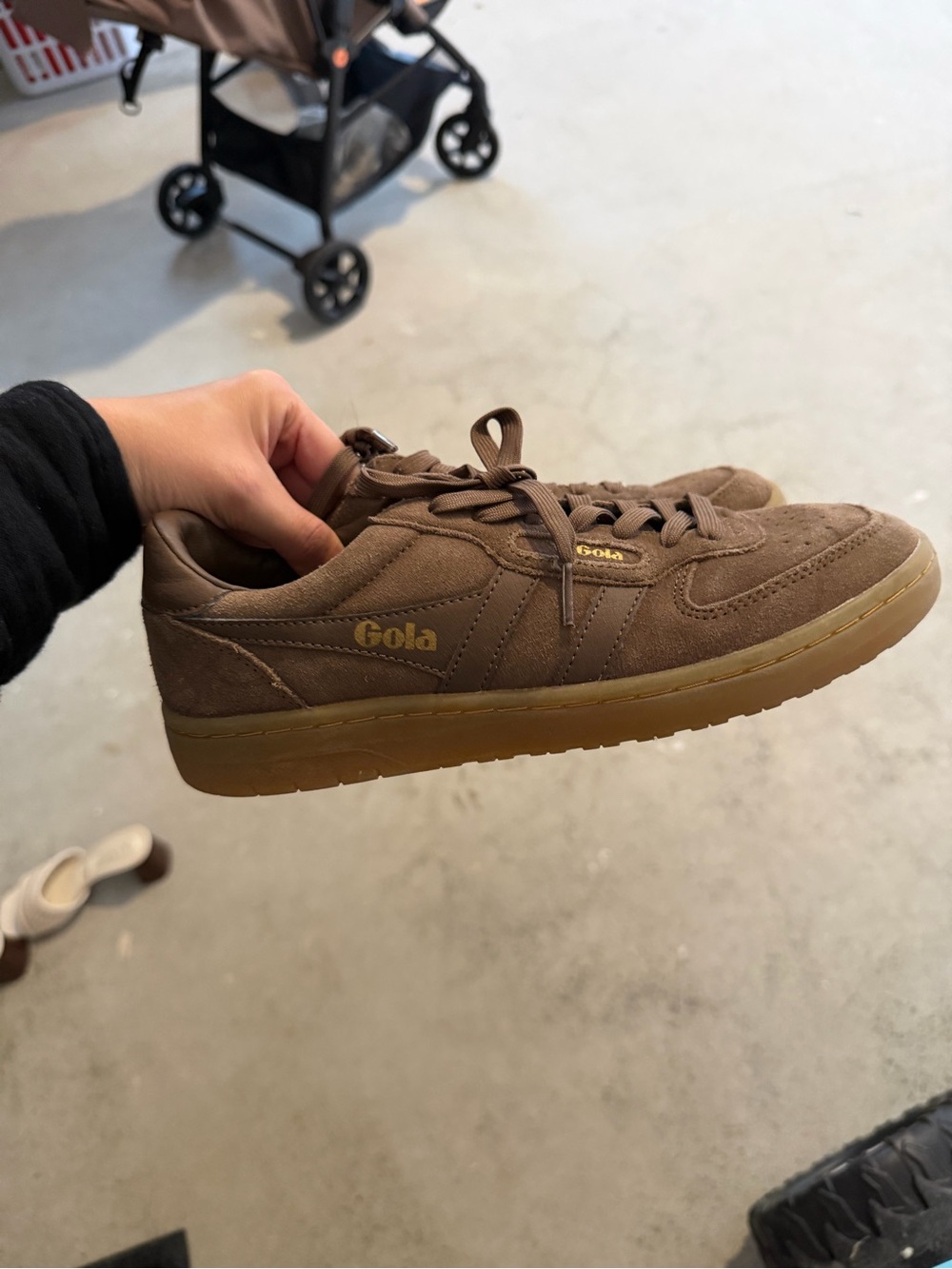 Gola women’s Brown Suede Sneakers with Gum Sole
